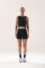 Easy Run Crop Tank in Black Sesame