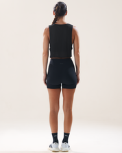 Easy Run Crop Tank in Black Sesame