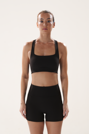 Boxy Bra in Black Sesame