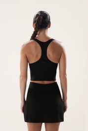 Boxy Longline Bra in Black Sesame