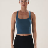 Boxy Longline Bra in Slate