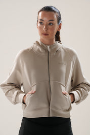Full Zip in Oat (with Hoodie)