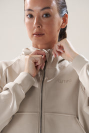 Full Zip in Oat (with Hoodie)