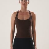 Scoop Longline Bra in Walnut