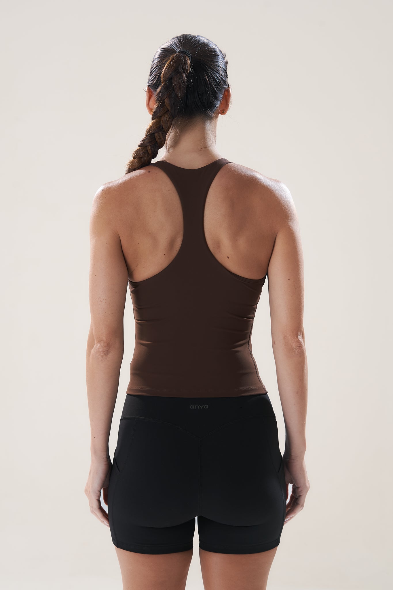 Scoop Longline Bra in Walnut