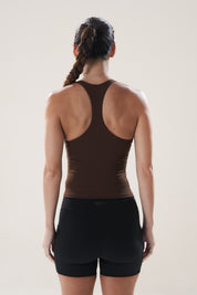 Scoop Longline Bra in Walnut