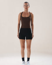 Scoop Longline Bra in Walnut