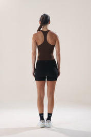 Scoop Longline Bra in Walnut