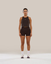 Bib Crop Tank in Ganache