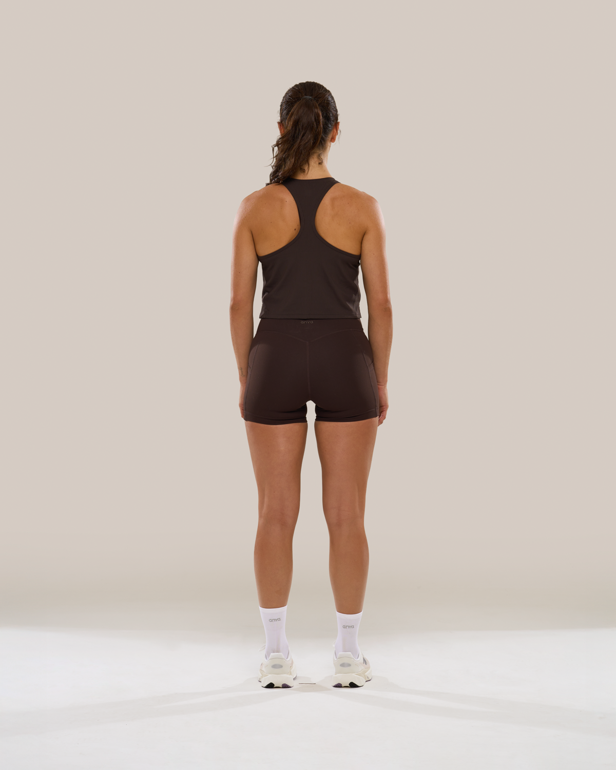 Bib Crop Tank in Ganache