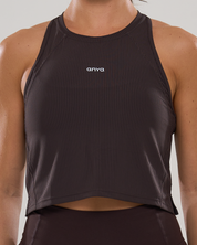 Bib Crop Tank in Ganache
