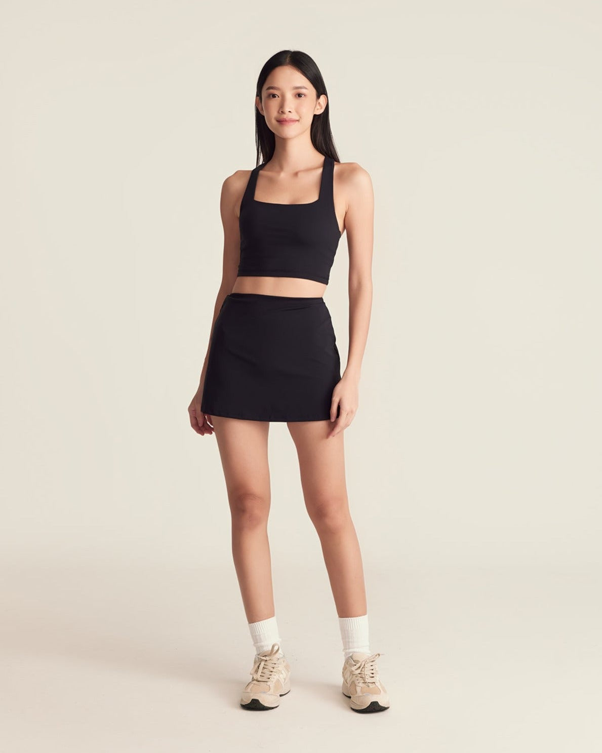 A-Line Skort in Black Sesame