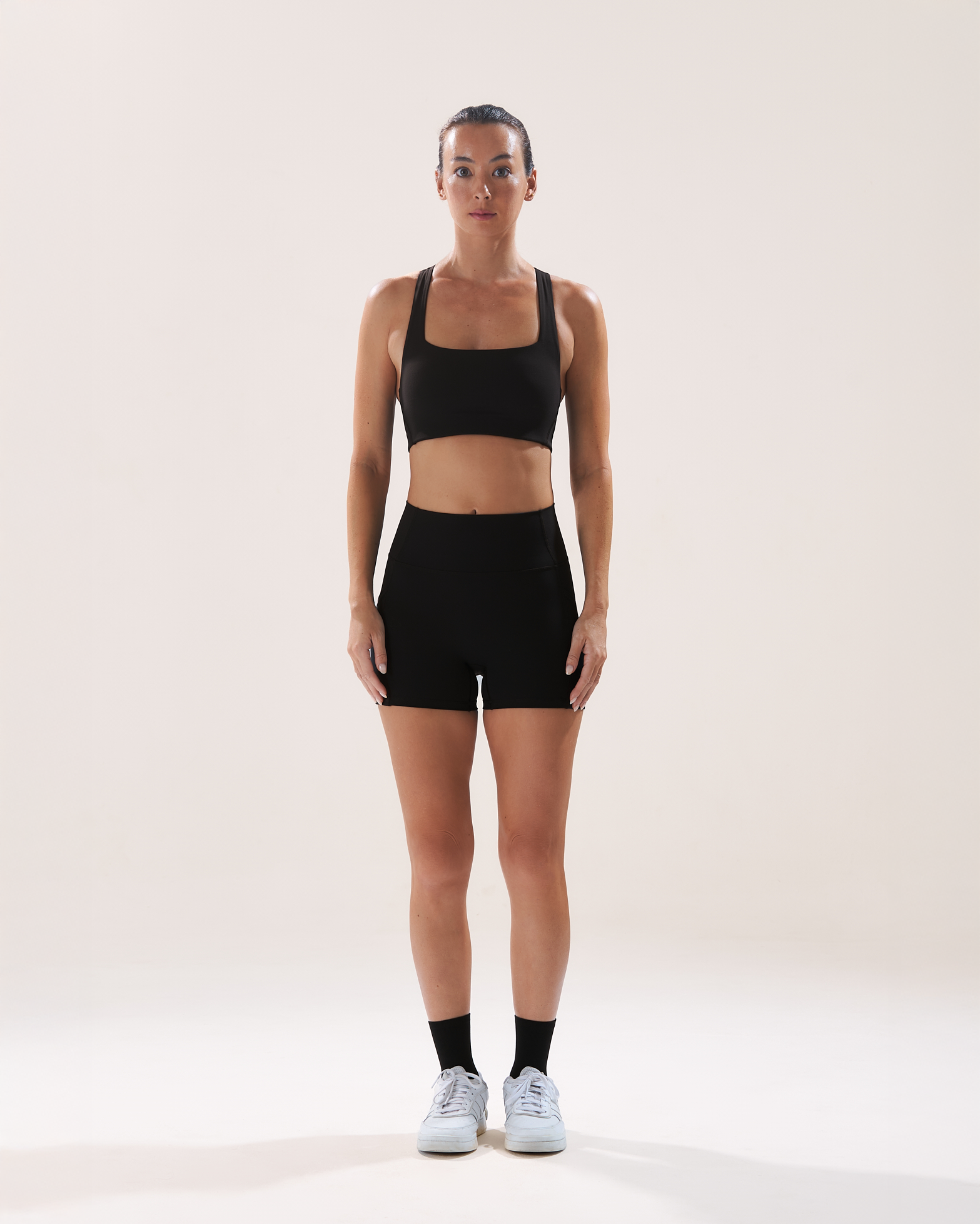 Boxy Bra in Black Sesame