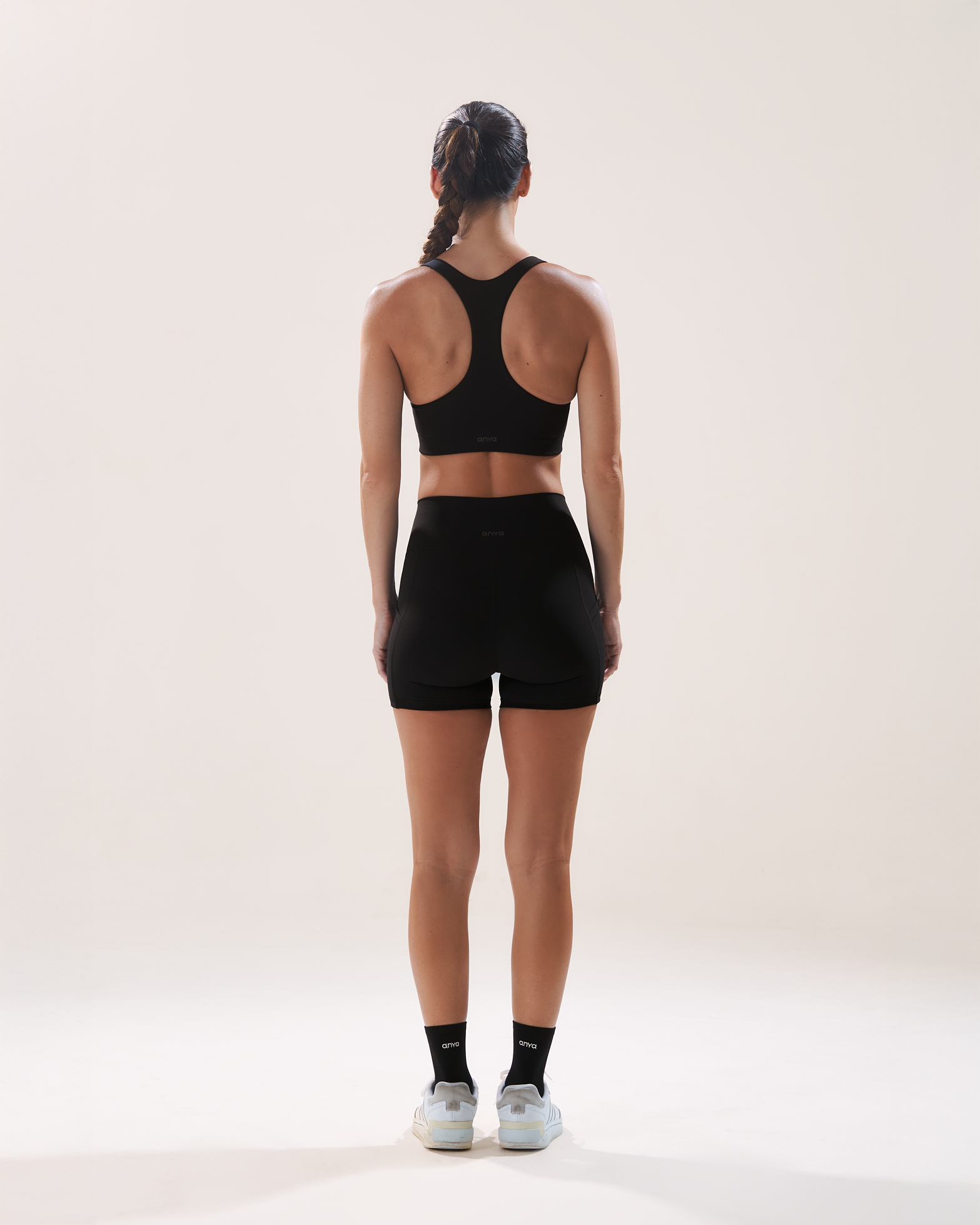 Boxy Bra in Black Sesame
