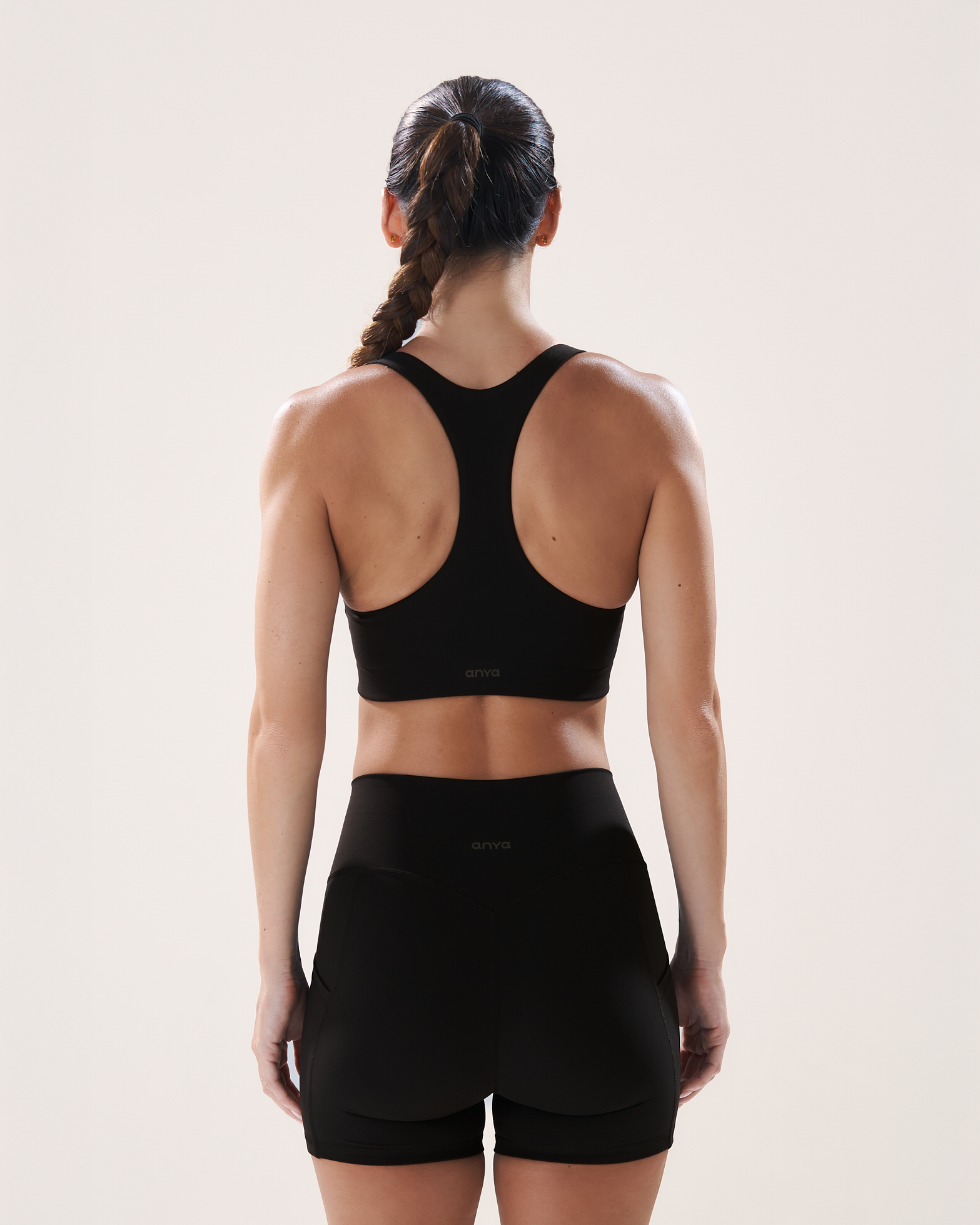 Boxy Bra in Black Sesame