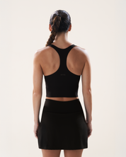 Boxy Longline Bra in Black Sesame