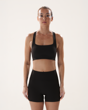 Boxy Bra in Black Sesame