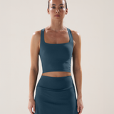 Boxy Longline Bra in Slate