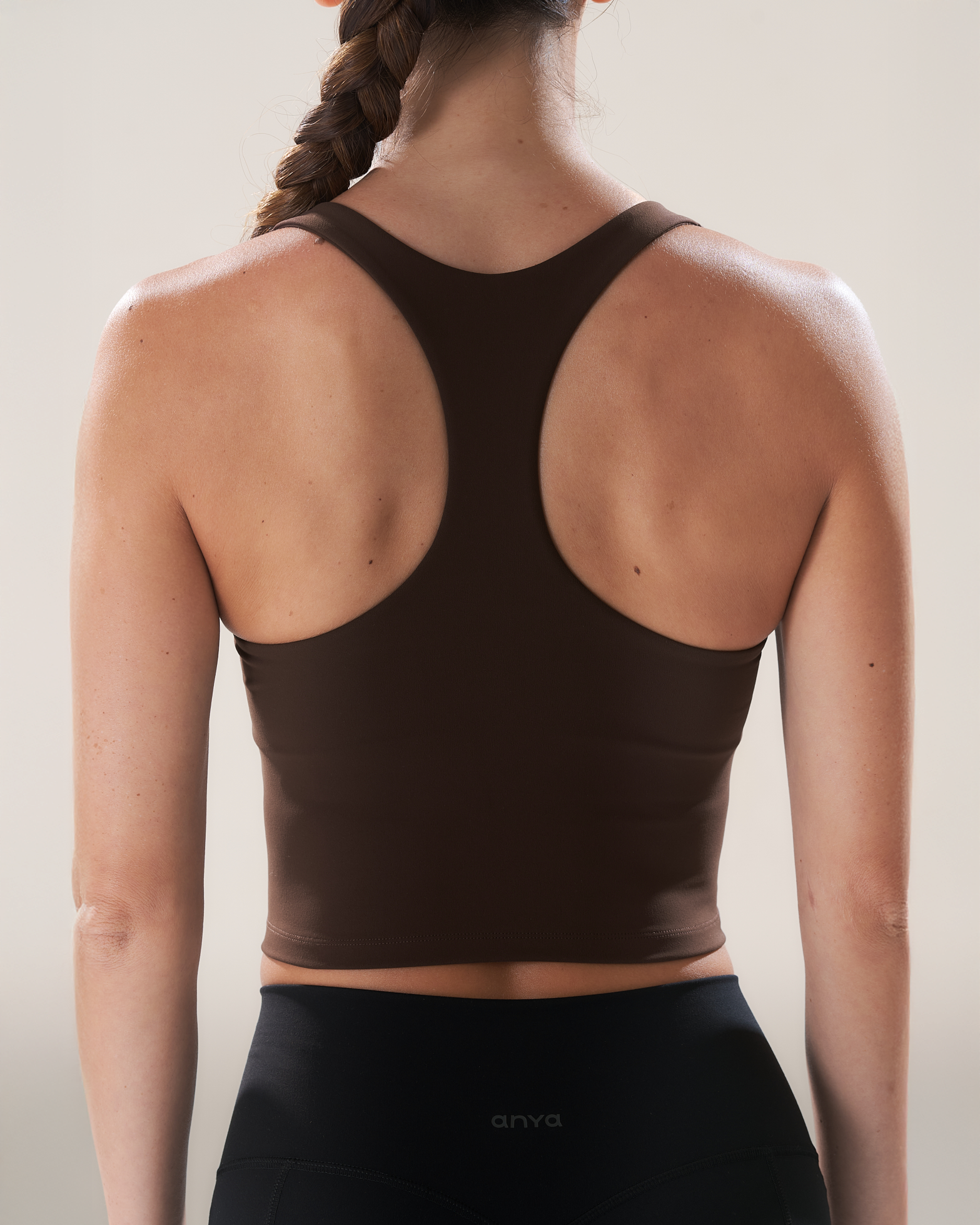 Boxy Longline Bra in Walnut