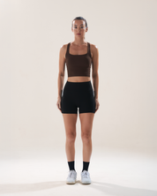 Boxy Longline Bra in Walnut