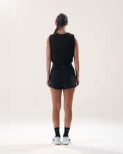 Boxy Muscle Tank in Black Sesame
