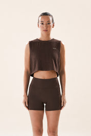 Boxy Muscle Tank in Espresso