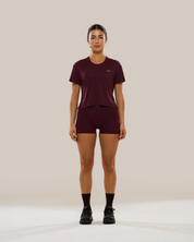 Anya Active Boxy cropped tee in Winetasting, a relaxed light-knit crop top.