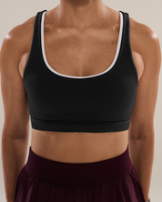 Circle Back Layered Bra in Black Sesame