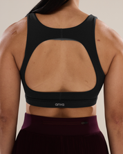 Circle Back Layered Bra in Black Sesame