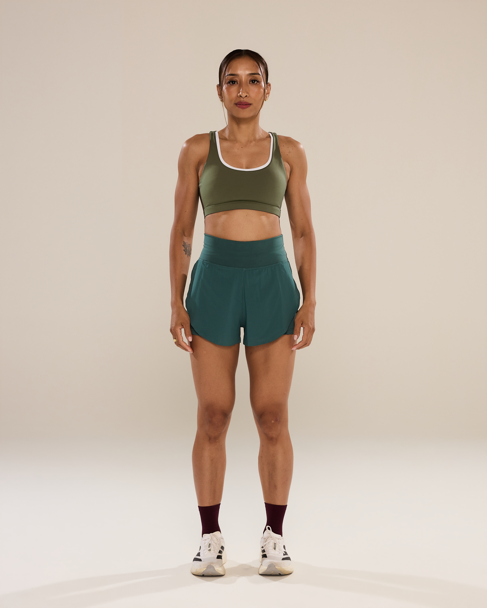 Circle Back Layered Bra in Olivine