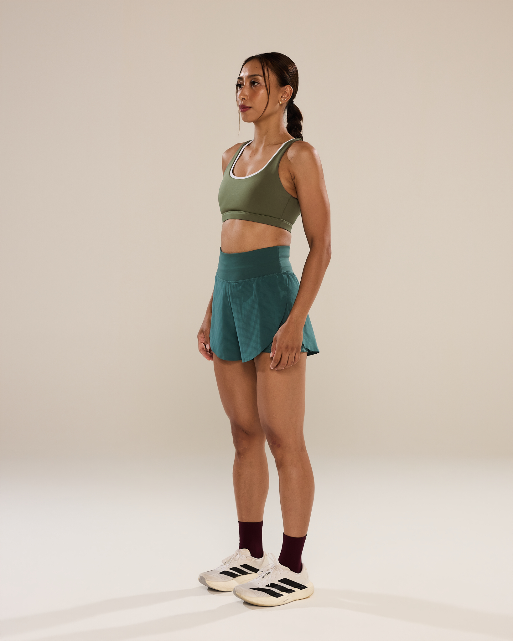 Circle Back Layered Bra in Olivine
