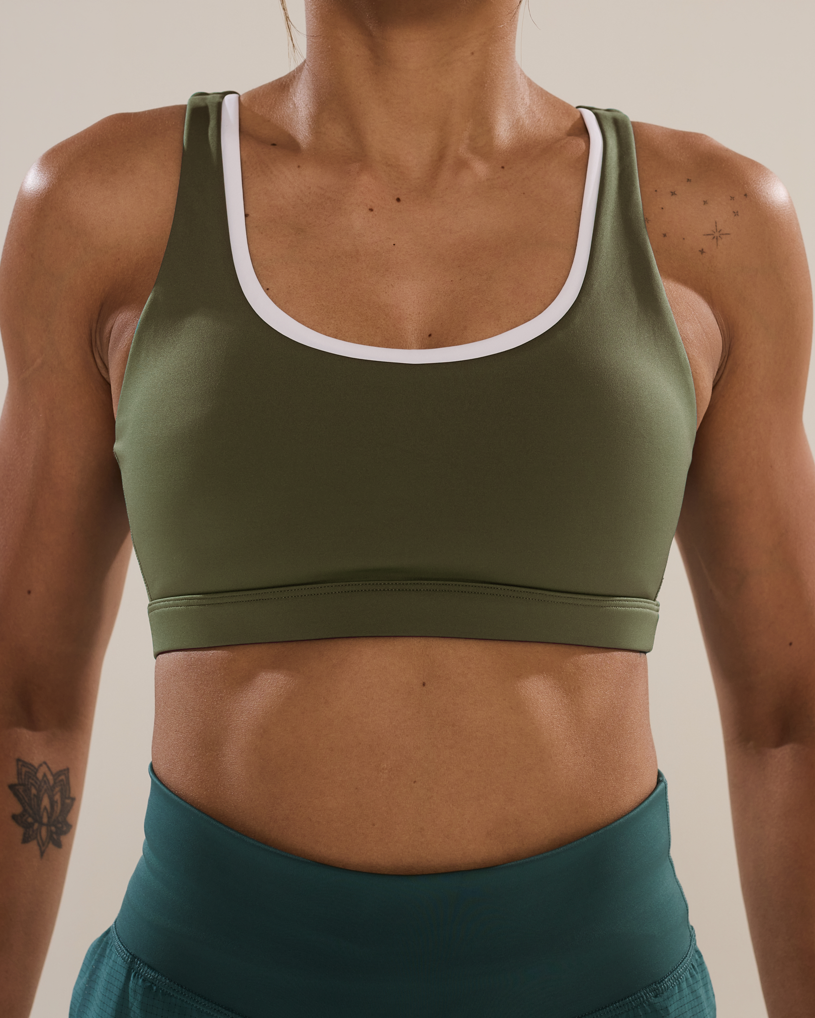 Circle Back Layered Bra in Olivine