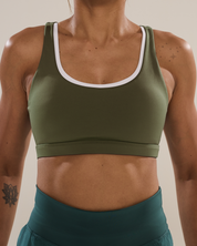Circle Back Layered Bra in Olivine