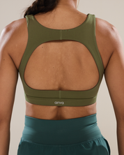 Circle Back Layered Bra in Olivine