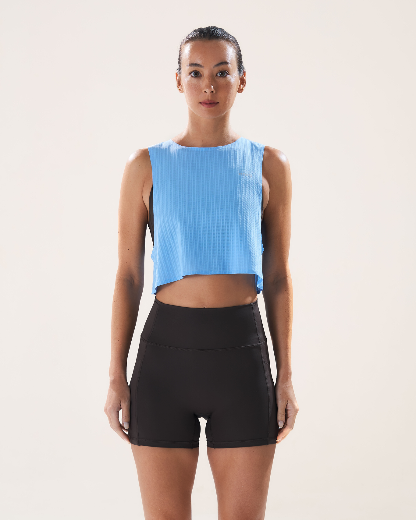 Easy Run Crop Tank in Arctic