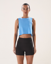 Easy Run Crop Tank in Arctic