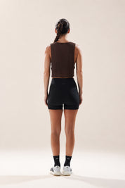 Easy Run Crop Tank in Espresso