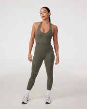 Halter Longline Bra in Avocado
