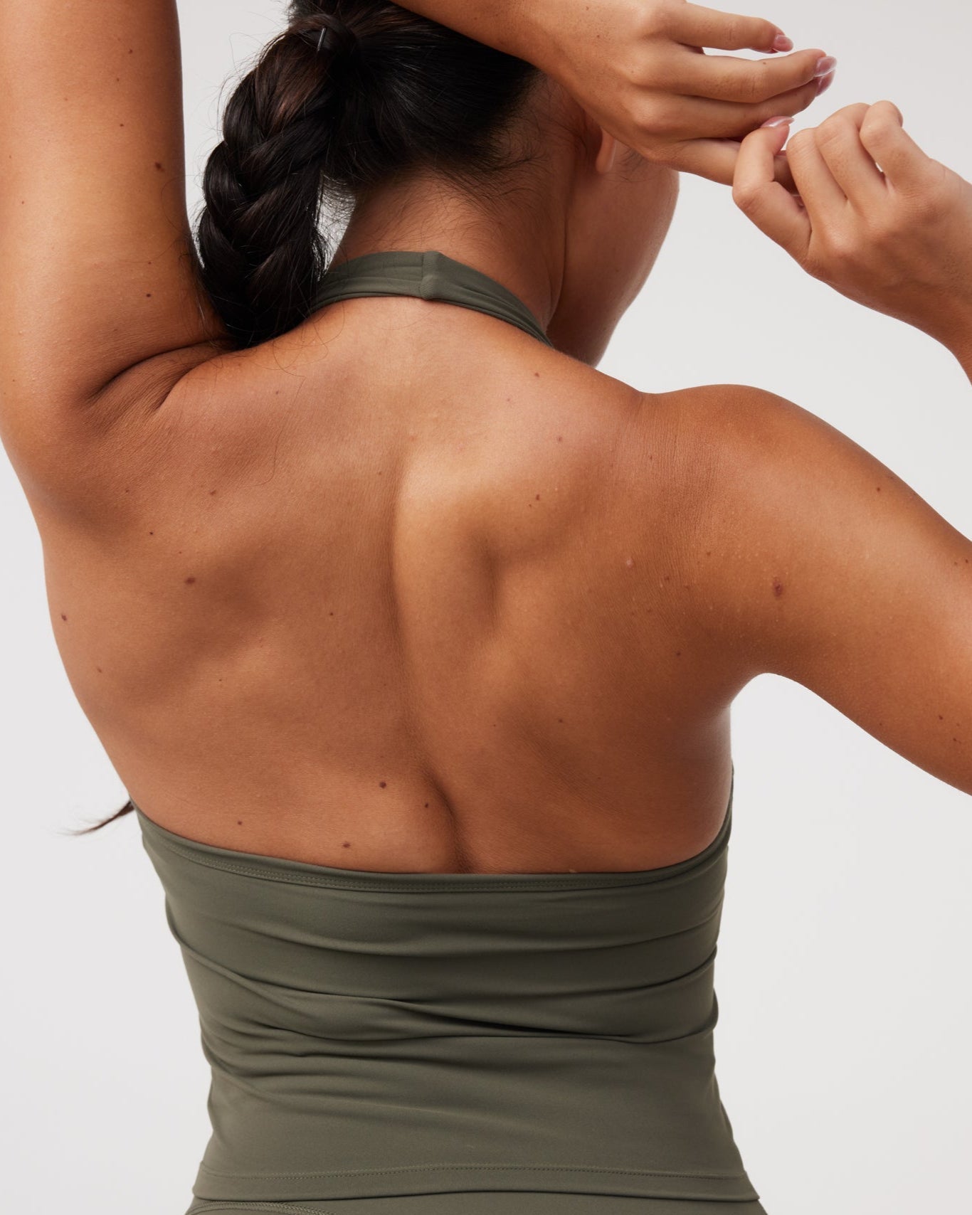 Halter Longline Bra in Avocado