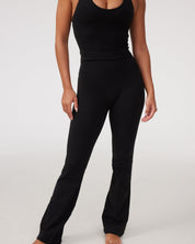 Halter Longline Bra in Black Sesame