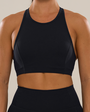 Hybrid Racer Bra in Black Sesame