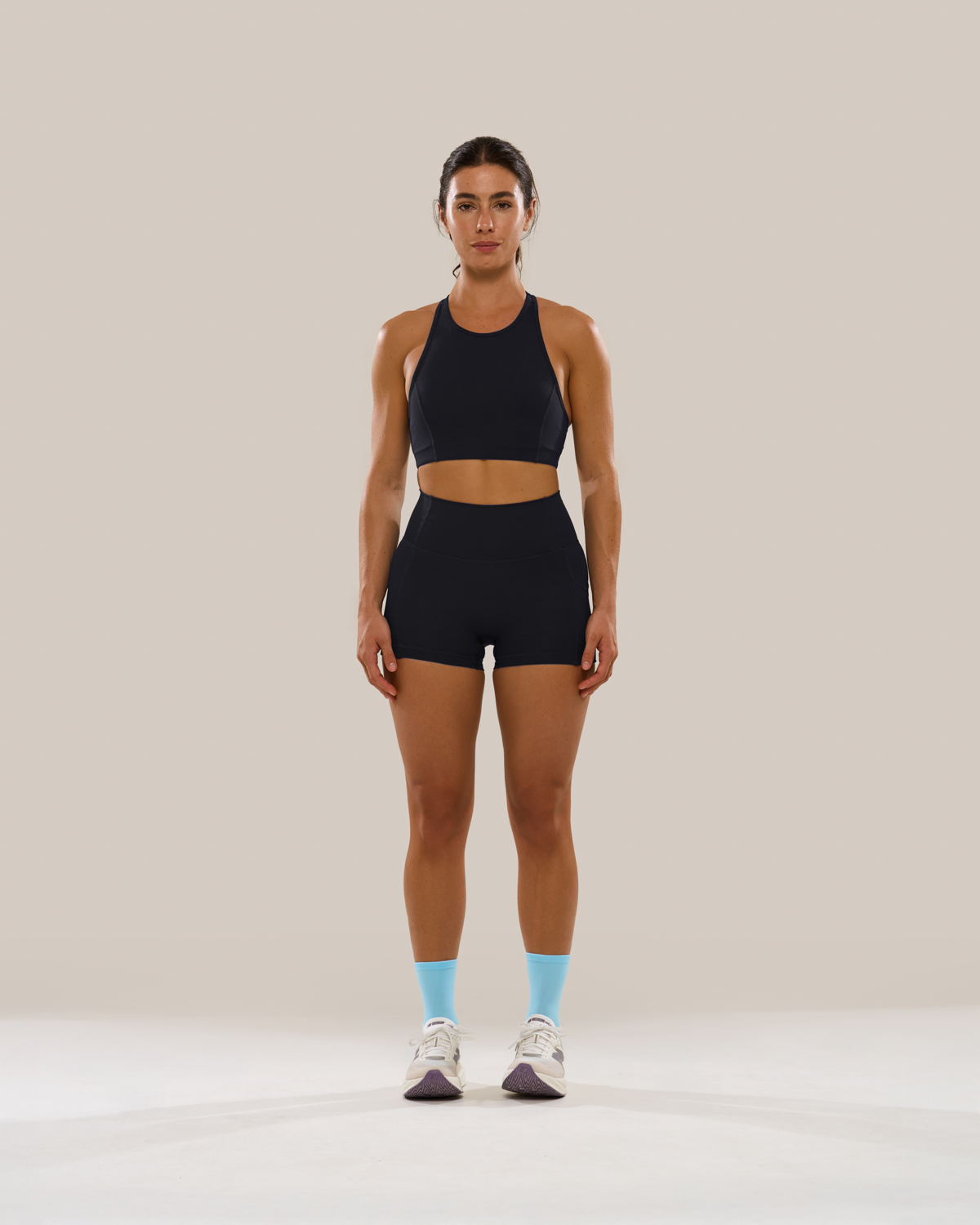 Hybrid Racer Bra in Black Sesame