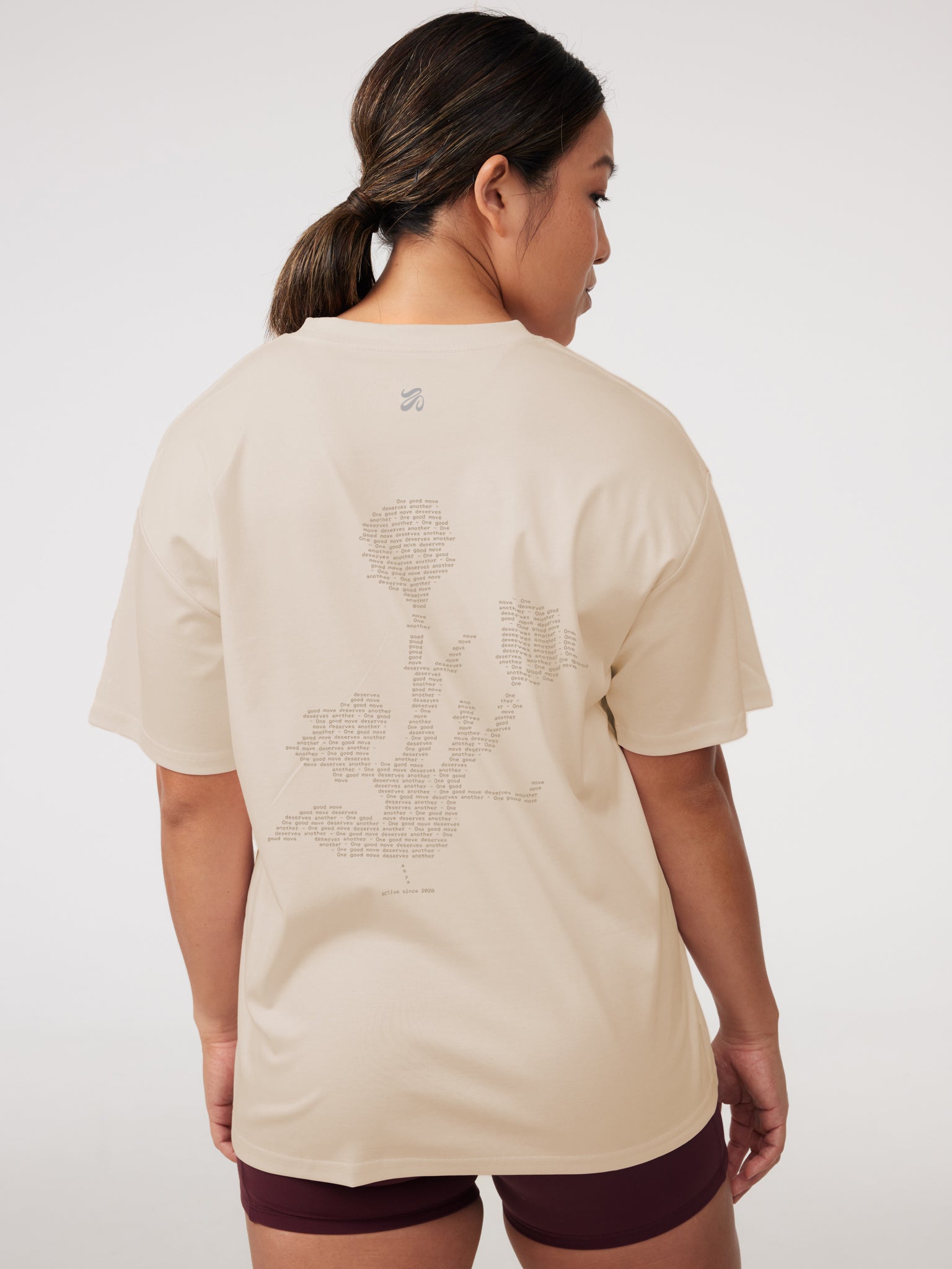 Graphic Oversized Tee in Oat (One Good Move)