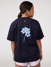 Graphic Oversized Tee in Ocean (Stronger)