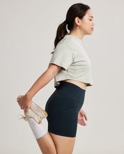 Oversized Crop Tee in Slate