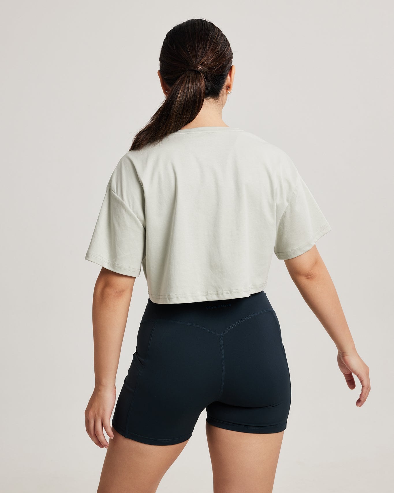 Oversized Crop Tee in Slate