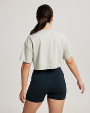 Oversized Crop Tee in Slate