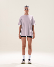 Graphic Oversized Tee in Whisper (I Just Felt Like Running)