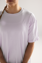 Graphic Oversized Tee in Whisper (I Just Felt Like Running)