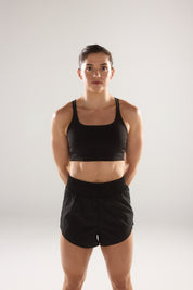 Pace Yourself Shorts (High Rise) in Black Sesame